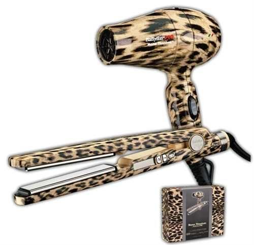 Prancha Baby Liss Pro de Leopardo Grátis Secado
